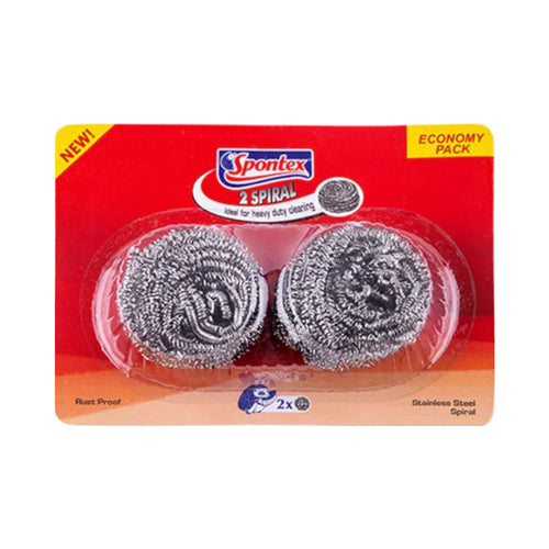 SPONTEX STEEL WOOL 2 SPIRALS