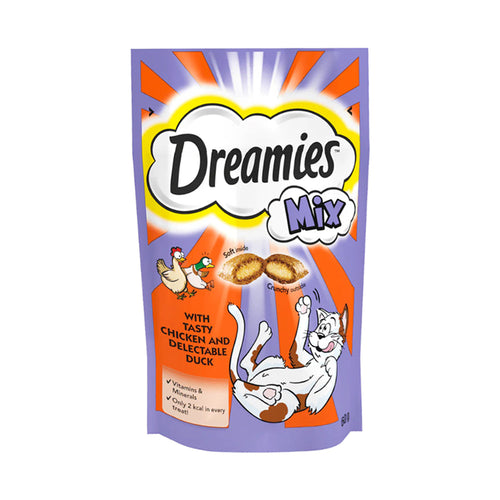 DREAMIES CAT FOOD WITH CHICKEN AND DELECTABLE DUCK 60 GM