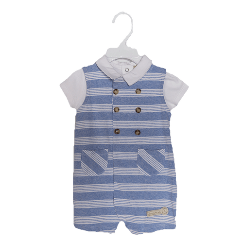 BOYS S/S 2PC ROMPER JR-11-12 MS-20 0-3M