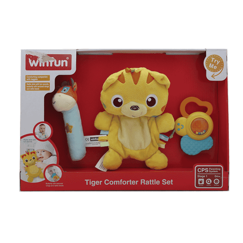 3027-NL WIN FUN TIGER COMFORTER RATTLE SET