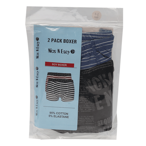 BOYS BOXER 2PC PACK NICE & EASY 5-6 YEAR HC-032