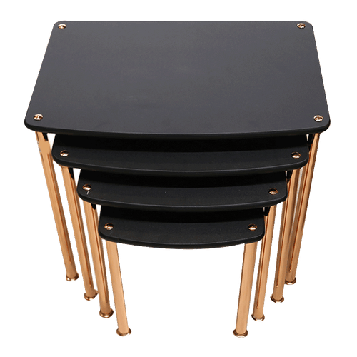 Table Set 4Pc Black Gold
