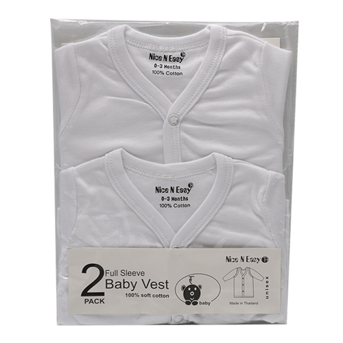 L/S VEST F/O 2PC PACK NICE & EASY MW-20 0-3M HC-008