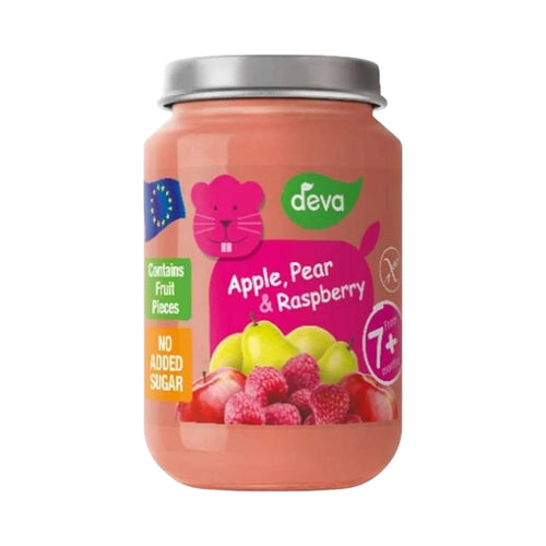 DEVA BABY FOOD APPLE PEAR & RASPBERRY 7+MONTHS 200 GM