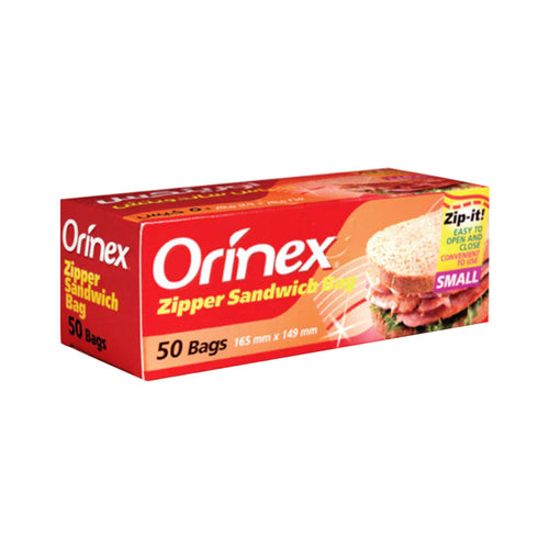 ORINEX SANDWICH ZIPPER BAG 165 X 149MM 50BAGS
