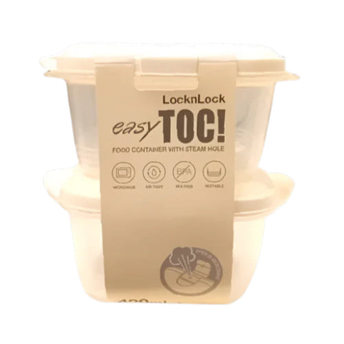 LOCK & LOCK EASY TOC CONTAINER 2P SET WHITE LLHLEP303S2 420M