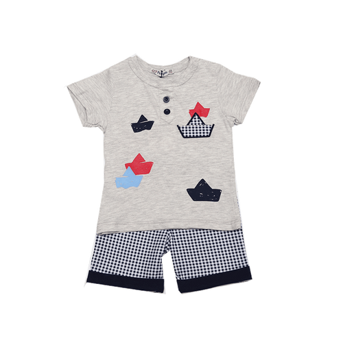 BOYS S/S NICKER SUIT 215519 TUR SU-21 6-9M