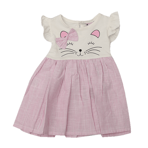GIRLS CAP SLEEVES COTTON FROCK E11284 TUR SU-21 3-6M