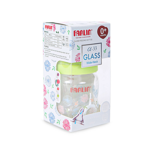FARLIN FEEDING BOTTLE WIDE NECK GLASS 0M+ 120 ML AB-32005 M
