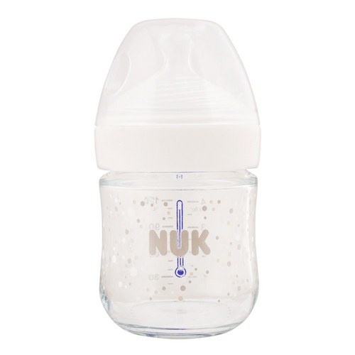 NUK FEEDING BOTTLE NS GLASS BLUE SILICONE 120 ML 10747110