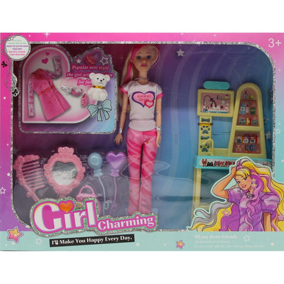 1442/HM28 GIRL CHARMING DOLL WITH FASHION ACC