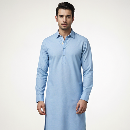 Sapphire - Man Light Blue Kurta ( Only Shirt )