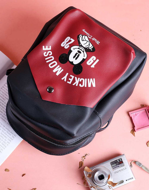 Rangoon - Black-maroon Kids Mini Backpack