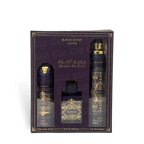 Lattafa - Badee Al Oud Amethyst Gift Set(a/f 300ml+ Deo 200ml+ 100ml)
