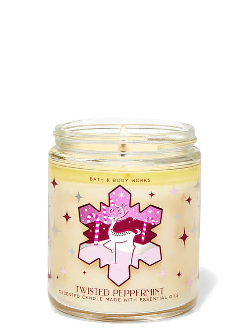 Bath & Body Works Twisted Peppermint Single Wick Candles 198g