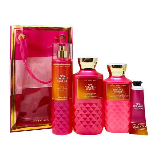 Bath & Body Works Pink Pineapple Sunrise Gift Bag Set