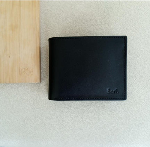 Beri - Authentic Cowhide Leather Men's Wallet - Black