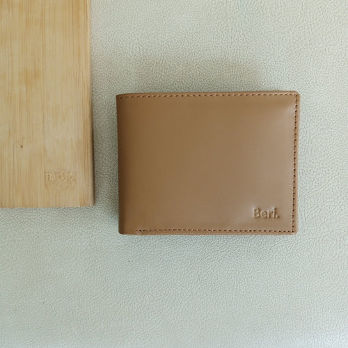 Beri - Authentic Cowhide Leather Men's Wallet - Tawny Brown