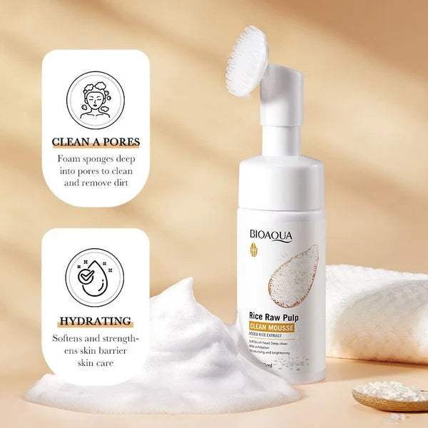 Bioaqua rice raw Pulp Face Wash Cleanser Deep Cleaning & Hydrating Facial Cleansers 120ml BQY51803