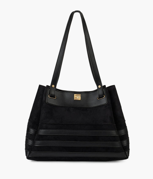 Rtw - Black Suede Zebra Tote Bag