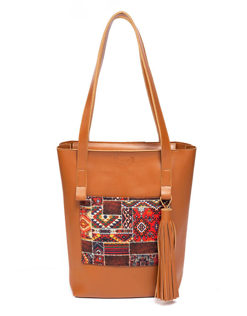 Rangoon - Brown Turkish Colorblock Tote Bag