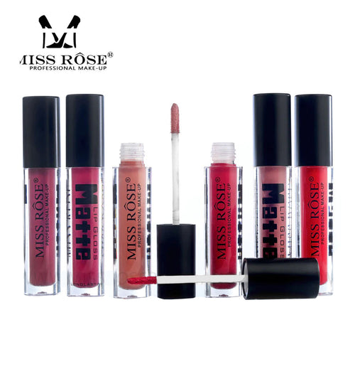 Miss Rose - New Set Of 6 Matte Lip Gloss 7701-020s24