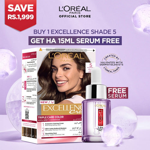 L'oreal Paris - Buy 1 Excellence 5 And Get 1 Hyaluronic Acid Serum 15ml