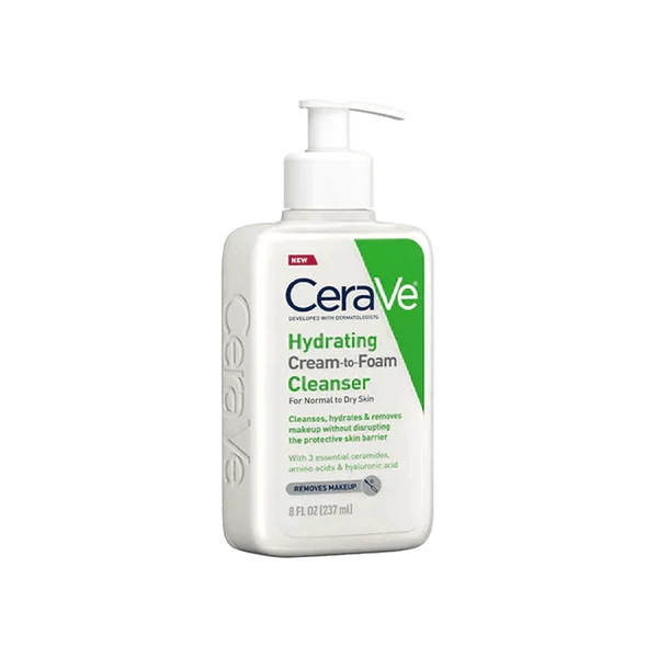 CeraVe- Hydrating Cream to Foam Cleanser For Normal to Dry Skin, 237 ml