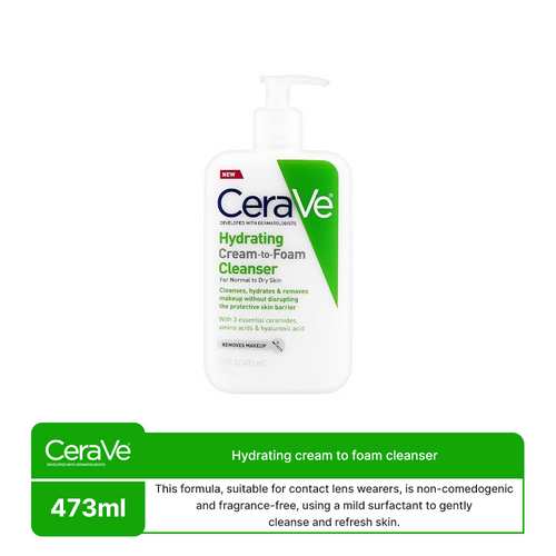 Cerave Hydrating Cream To Foam Cleanser 473ml