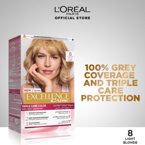 L'oreal- Paris Excellence Creme - 8 Light Blonde Hair Color