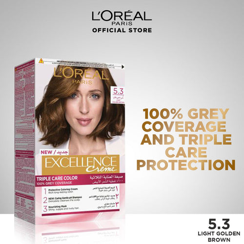 Loreal- Paris Excellence Creme - 5.3 Golden Light Brown Hair Color
