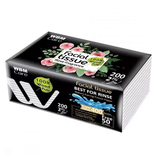 Wbm - Medium Facial Tissue Rose - 200 Sheets