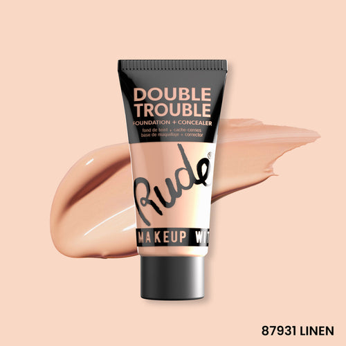 Rude Cosmetics - Double Trouble Foundation And Concealer - Linen