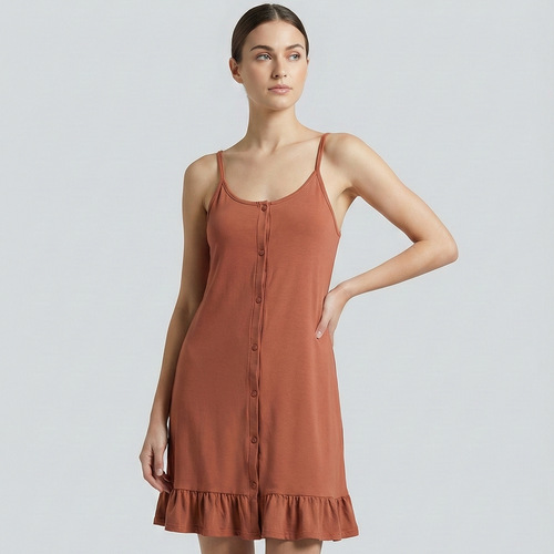 Sleeveless Button-down Casual Dress