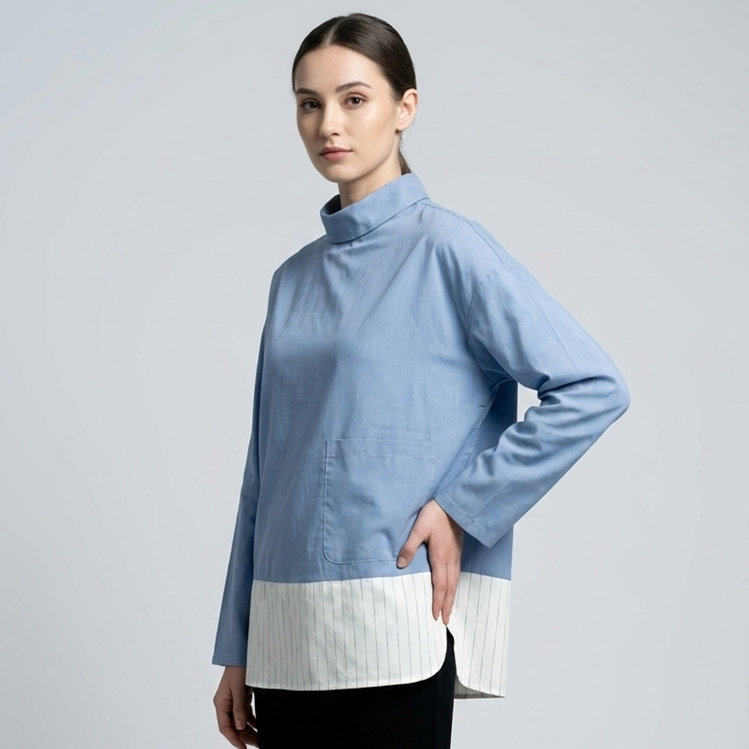 Shein - Mock-neck Top