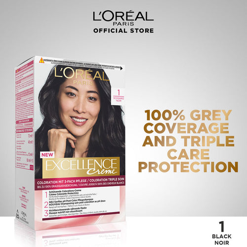 L'oreal- Paris Excellence Creme - 1 Black Hair Color