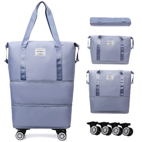 Home.co - Expandable Travel Bag With Wheels - Random Color