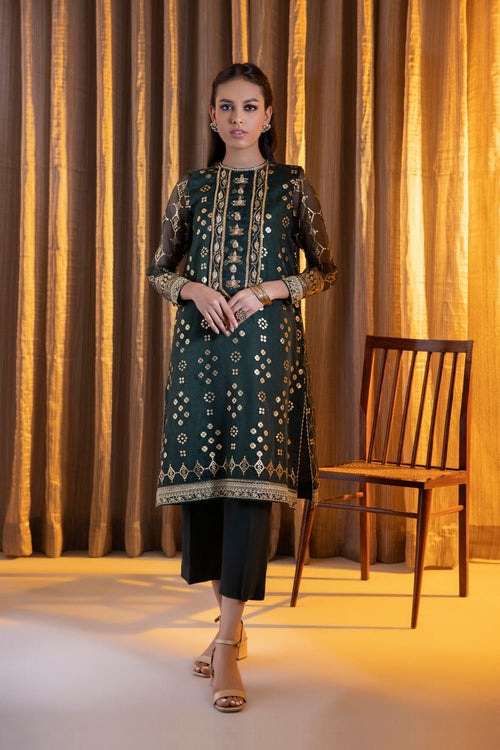 Sapphire - 1 Piece - Embroidered Organza Shirt