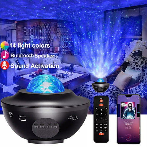Home.co- Star Galaxy Projector Night Light With Bt Speaker
