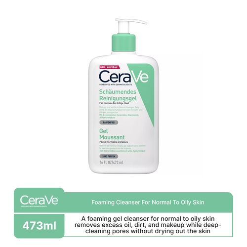 Cerave- Foaming Cleanser For Normal To Oily Skin, 473 Ml