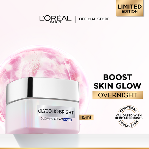 L'oreal Paris- Glycolic Bright Glowing Night Cream , 15ml