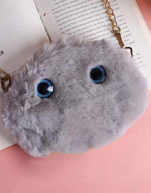 Rangoon - Grey Fluffy Pouch Bag