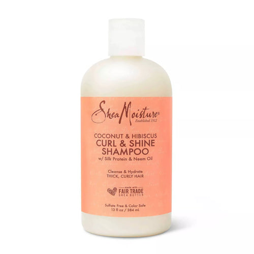 Shea Moisture- Coconut & Hibiscus Curl & Shine Shampoo For Thick Curly Hair, 384ml