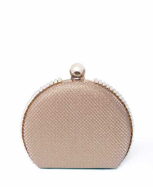 Rangoon - Golden Pattern Half-moon Clutch