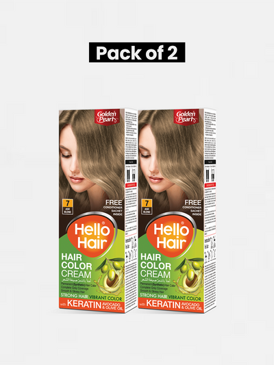 Pack of 2 Hello Hair - Hair Color Ash Blond 7