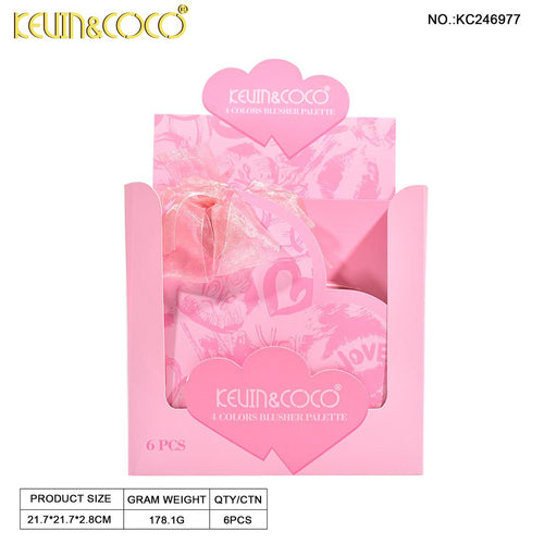 Kevin & Coco 4-color Heart Shape Box Airy Mousse Blush Set (kc246977)