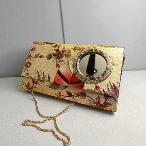 The Original - Braided Square Chain Evening Cluthch Mirror Gold