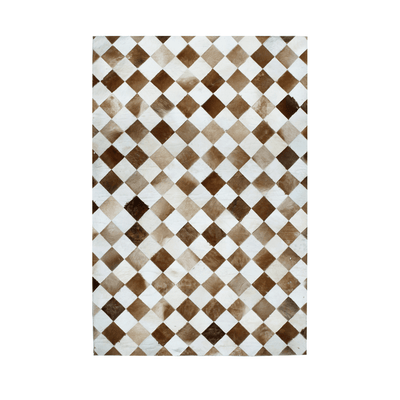 Diamond Design Cow Skin Patchwork Rug 4x6 FT