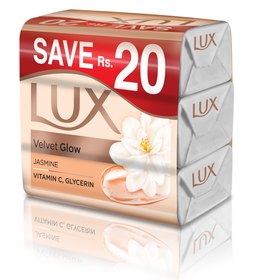 Lux Velvet Touch White Soap Bar 130g Trio