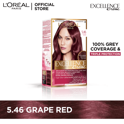 L'oreal- Paris Excellence Creme - 5.46 Grape Red Hair Color